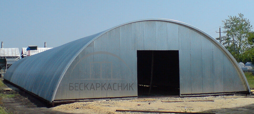 Бескаркасные ангары арочного типа  в Калужской области